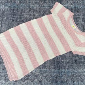 Crazy8 Baby Girl Dress Striped Pink/White Winter Dress Size M (7-8)